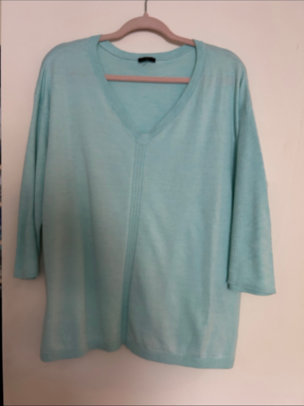 Talbots Mint Aqua V-Neck Lightweight Pullover